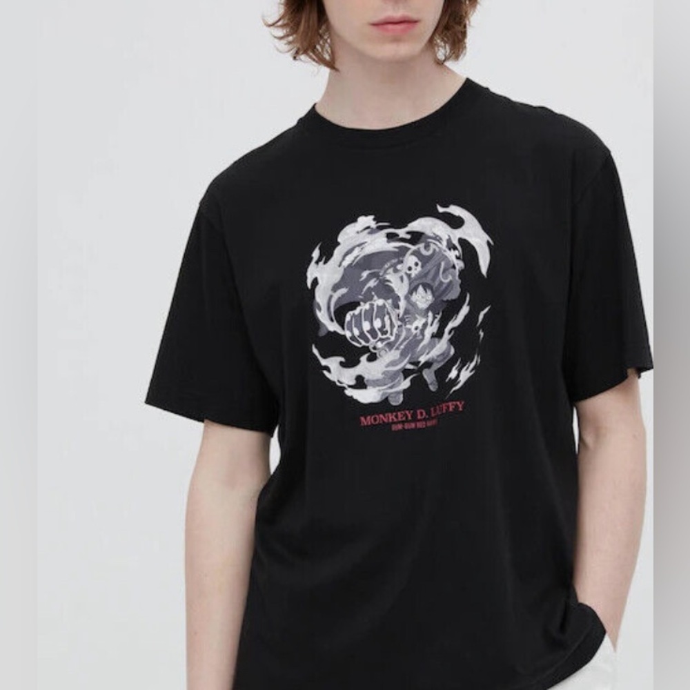 NWT RARE One Piece Film Monkey Luffy Uniqlo Anime T Shirt. Black. Size Medium - Picture 3 of 11